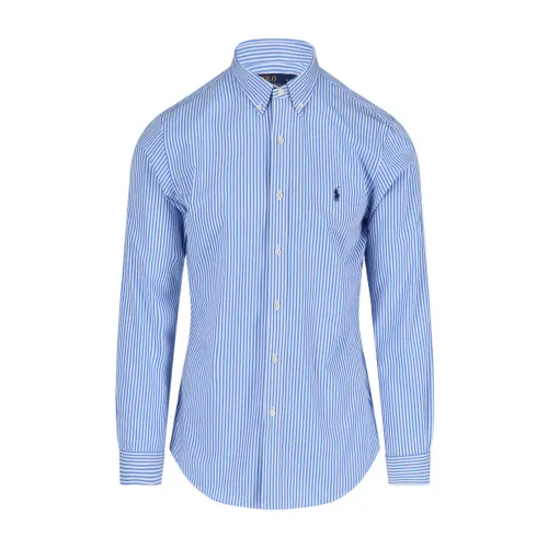 Ralph Lauren , Blue Striped Polo Shirt for Men ,Blue male, Sizes: