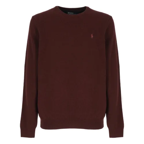 Ralph Lauren , Bordeaux Wool Sweater for Men ,Red male, Sizes: