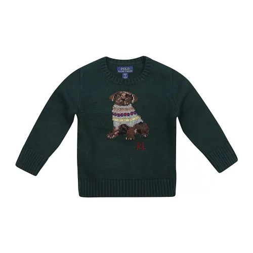 Ralph Lauren , Boy's Clothing Sweaters Hunt Club Green Aw22 ,Green male, Sizes: