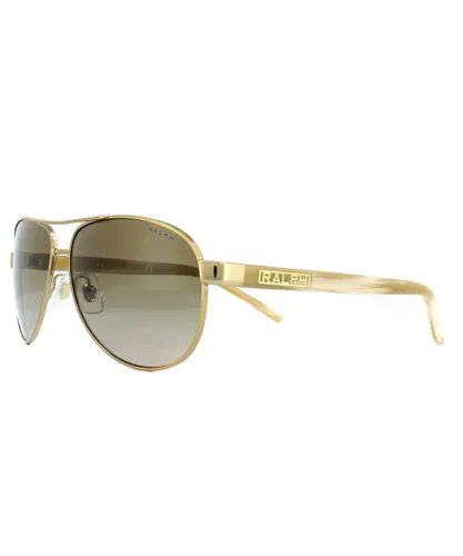 Ralph Lauren by Aviator Womens Gold Cream Brown Gradient Sunglasses - One