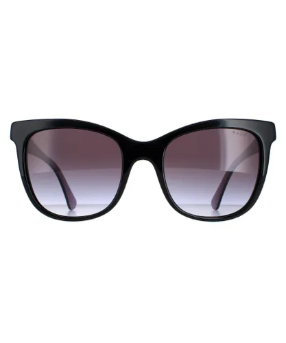 Ralph Lauren by Butterfly Womens Shiny Black Grey Gradient Sunglasses - One
