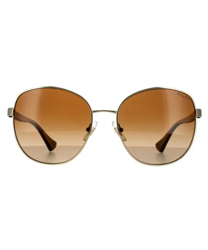 Ralph Lauren by Butterfly Womens Shiny Pale Gold Brown Gradient Sunglasses - One