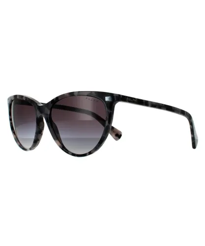 Ralph Lauren by Butterfly Womens Shiny Spotted Black Havana Grey Gradient Sunglasses - Brown - One