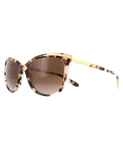 Ralph Lauren by Cat Eye Womens Pink Tortoise Dark Brown Gradient Sunglasses - One