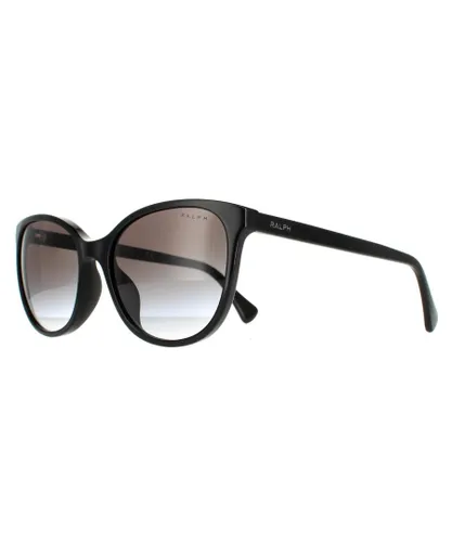 Ralph Lauren by Cat Eye Womens Shiny Black Grey Gradient Sunglasses - One
