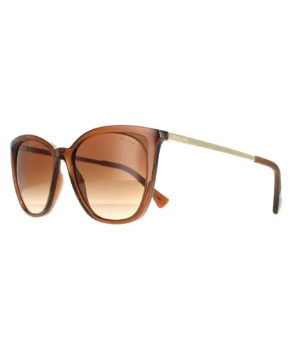 Ralph Lauren by Cat Eye Womens Transparent Brown Gradient Sunglasses - One