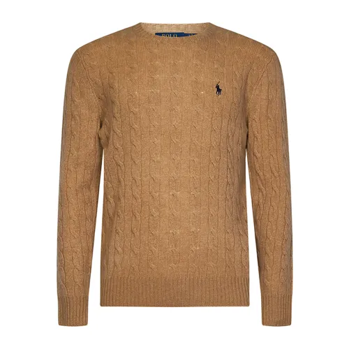 Ralph Lauren , Cashmere Cable Knit Sweater ,Brown male, Sizes: