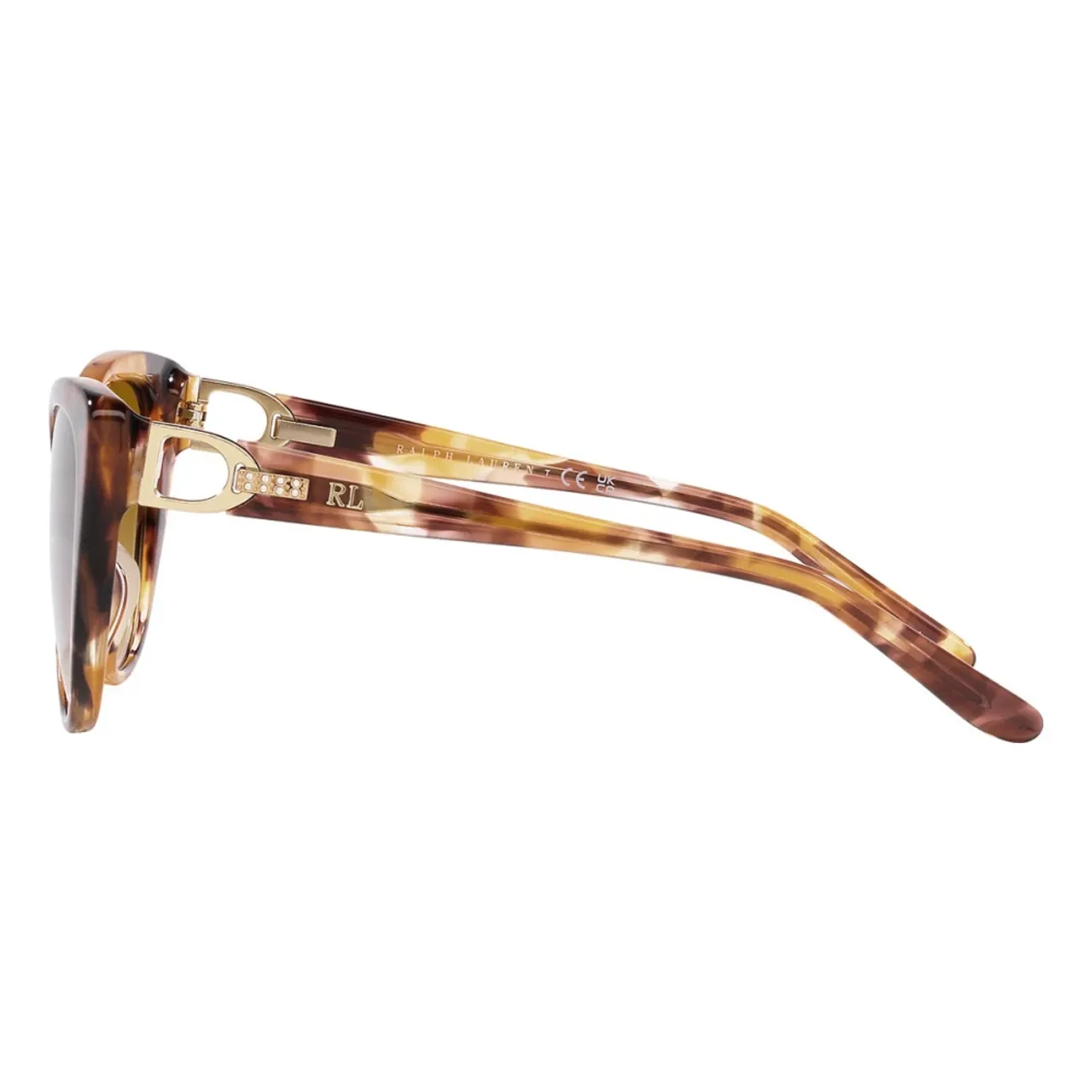 Ralph Lauren , Cat-eye Sunglasses with Yellow Gradient Lenses ,Brown unisex, Sizes: