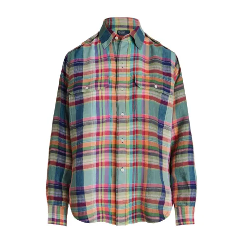 Ralph Lauren , Check Print Linen Shirt ,Multicolor female, Sizes: