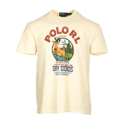 Ralph Lauren , Classic Cotton T-Shirt for Men ,Beige male, Sizes: