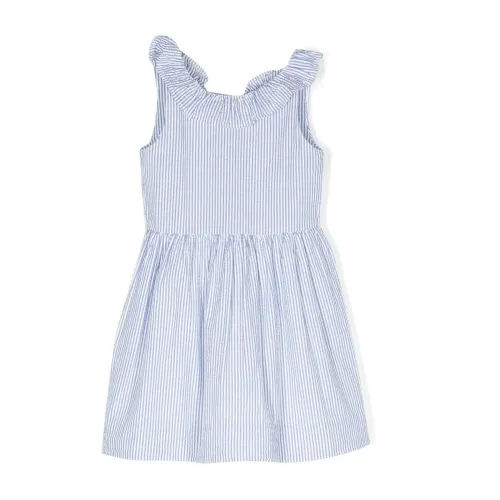 Ralph Lauren , Clear Blue Stripe Dress ,Blue female, Sizes: