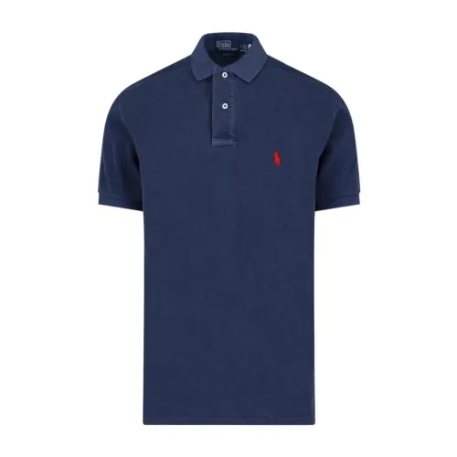 Ralph Lauren , Clic Blue Cotton Polo Shirt ,Blue male, Sizes: