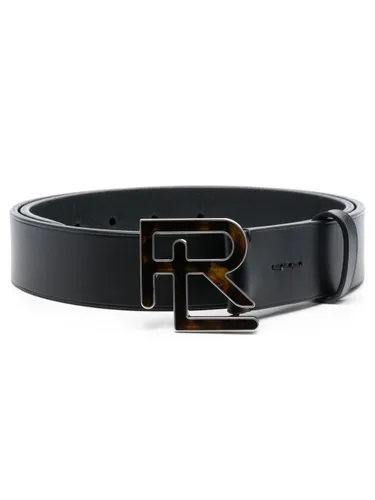 Ralph Lauren Collection logo-plaque buckle belt - Black