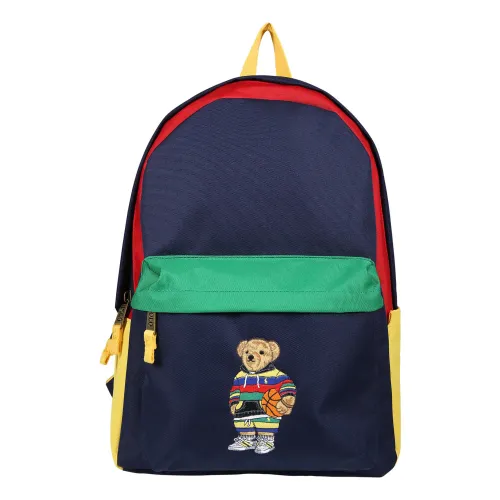 Ralph Lauren , Colorblock Backpack with Bear Embroidery ,Multicolor unisex, Sizes: ONE SIZE
