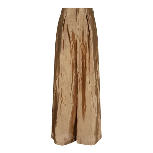 Ralph Lauren , Copper Pleated Full Length Skirt ,Orange female, Sizes: