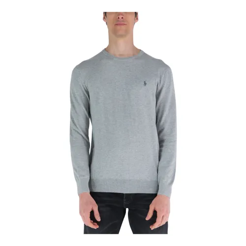 Ralph Lauren , Cotton Crew Neck Sweater ,Gray male, Sizes: