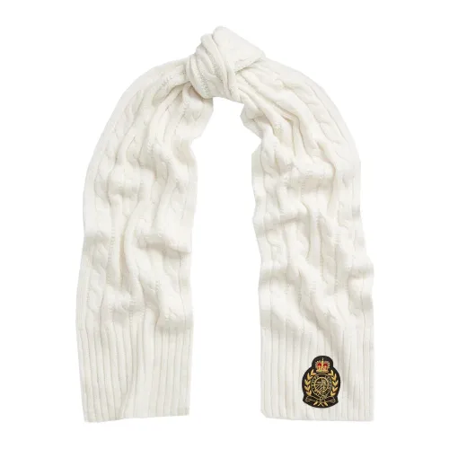 Ralph Lauren , Cream Cable Knit Scarf ,White female, Sizes: ONE