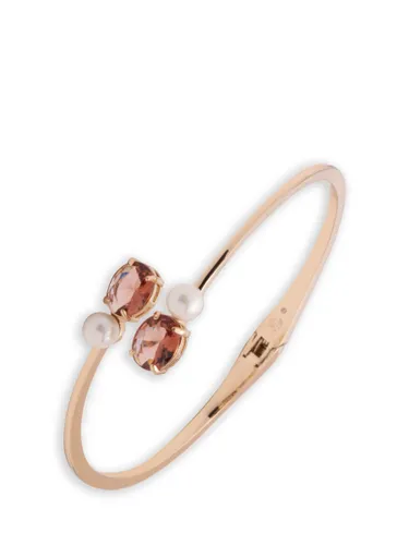 Ralph Lauren Crystal and Faux Pearl Bangle, Gold/Pink - Gold/Pink - Female