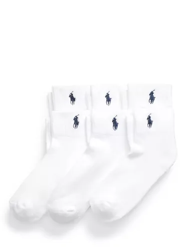 Ralph Lauren Cushion Sole Ankle Socks, Pack of 6, White - White - Female