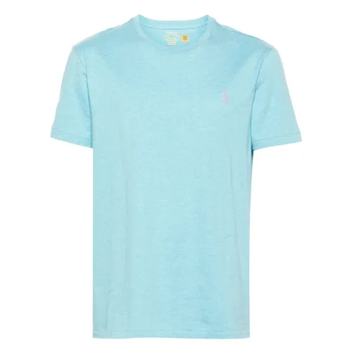Ralph Lauren , Embroidered Cotton Logo T-Shirt ,Blue male, Sizes:
