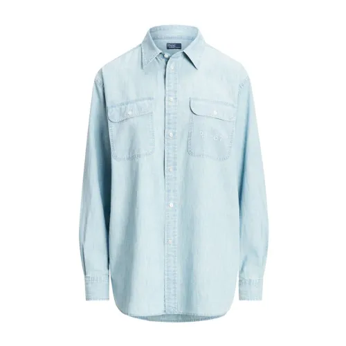 Ralph Lauren , Embroidered Denim Shirt ,Blue female, Sizes: