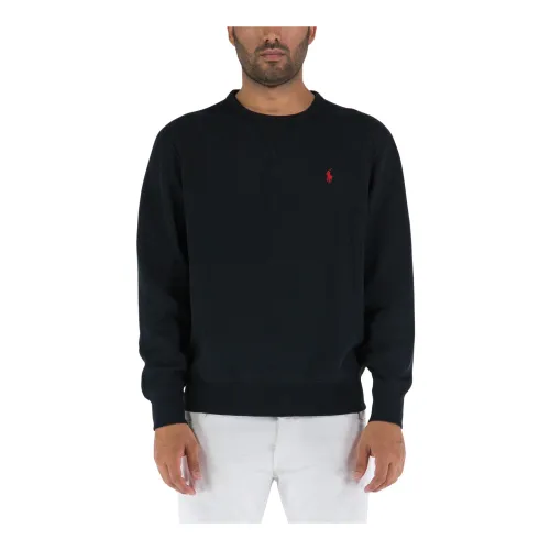 Ralph Lauren , Embroidered Logo Crewneck Sweatshirt ,Black male, Sizes: