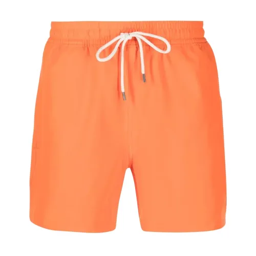 Ralph Lauren , Embroidered Logo Swim Shorts ,Orange male, Sizes:
