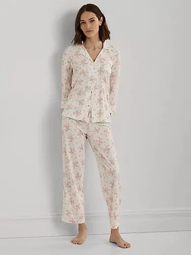 Ralph Lauren Floral Print 3/4 Sleeve Pyjamas, Ivory/Multi - Ivory/Multi - Female