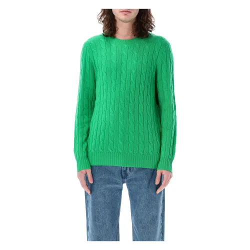 Ralph Lauren , Green Cable-Knit Jumper ,Green male, Sizes: