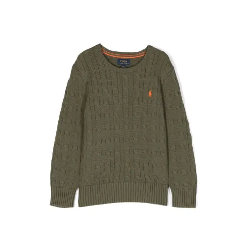 Ralph Lauren , Green Cable-Knit Jumper with Pony Motif ,Green male, Sizes: