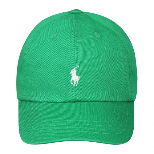 Ralph Lauren , Green Cotton Hat with Pony Logo ,Green unisex, Sizes: