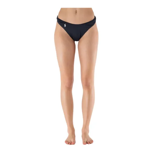 Ralph Lauren , High Leg Bikini Scoop Bottom ,Black female, Sizes:
