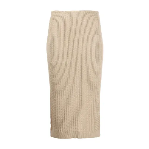 Ralph Lauren , Hurnsney knee a line skirt ,Beige female, Sizes: