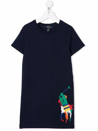 Ralph Lauren Kids logo-printed T-shirt dress - Blue