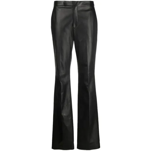 Ralph Lauren , Leather flat front pants ,Black female, Sizes: