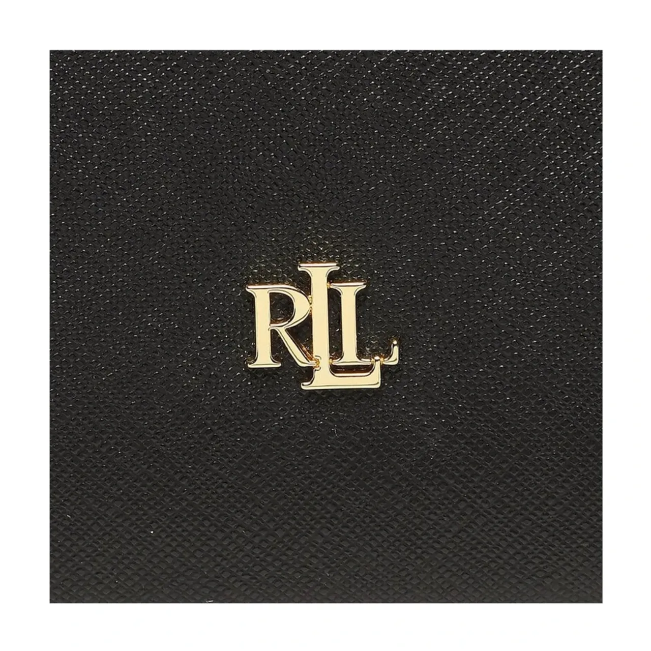 Ralph Lauren , Leather Handbag with Gold Metal Logo ,Black female, Sizes: ONE SIZE