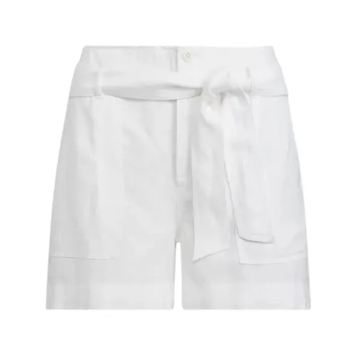 Ralph Lauren , Linen Shorts with Belt ,White female, Sizes: