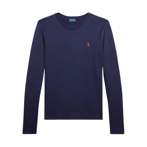 Ralph Lauren , Long Sleeve Crewneck T-Shirt ,Blue female, Sizes: