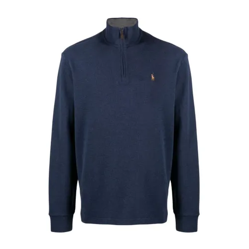 Ralph Lauren , Long sleeve half zip sweater ,Blue male, Sizes: