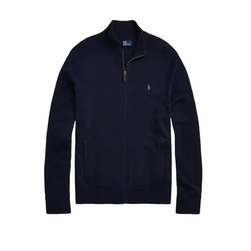 Ralph Lauren , Luxurious Italian Wool Full Zip Vest ,Blue male, Sizes: