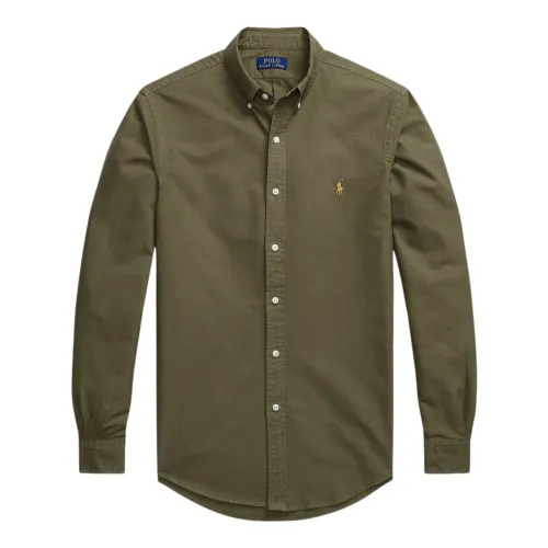 Ralph Lauren , Olive Slim Fit Oxford Shirt ,Green male, Sizes: