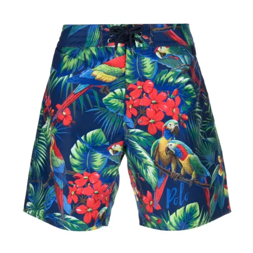 Ralph Lauren , Palm Island Parrot Print Swim Shorts ,Multicolor male, Sizes: