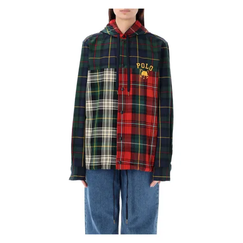 Ralph Lauren , Patchwork Plaid Shirt Jacket ,Multicolor female, Sizes: