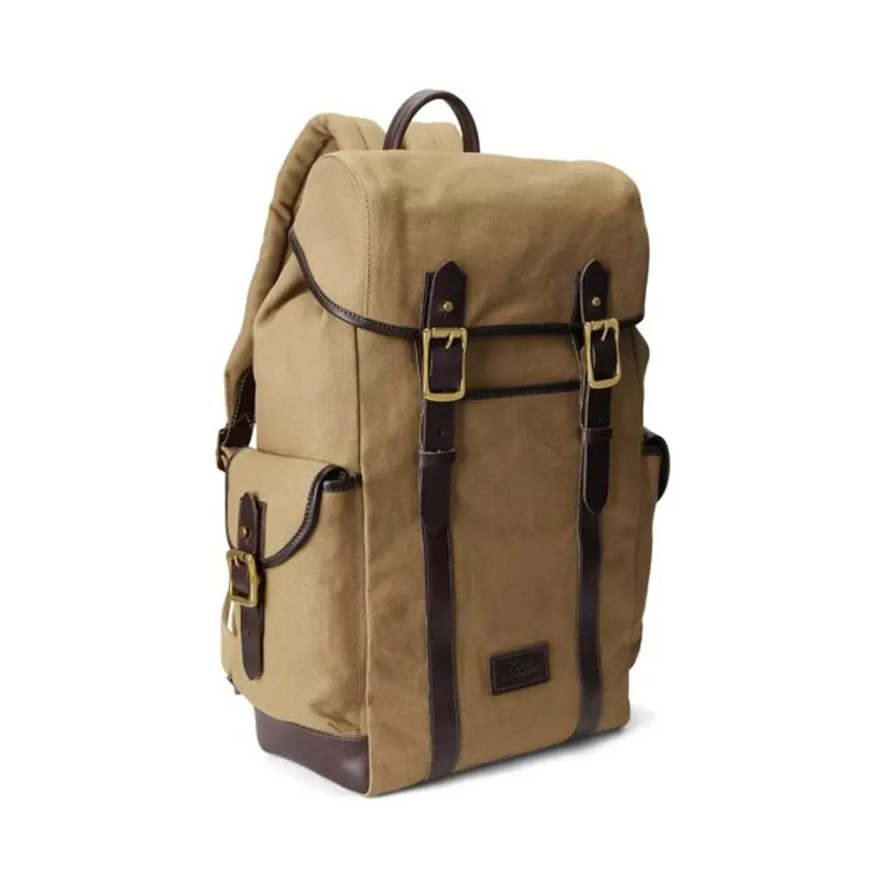 Ralph Lauren Pebbled Leather Backpack - Tan/Dark Brown - Unisex