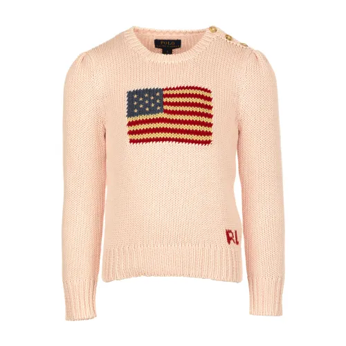 Ralph Lauren , Pink Cotton Sweater for Girls ,Pink female, Sizes:
