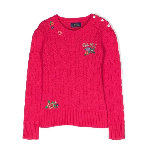Ralph Lauren , Pink Knitwear for Girls ,Pink female, Sizes: