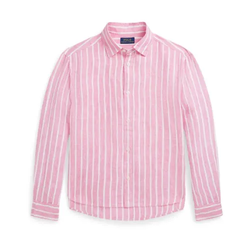 Ralph Lauren , Pink Linen Logo Shirt ,Pink female, Sizes:
