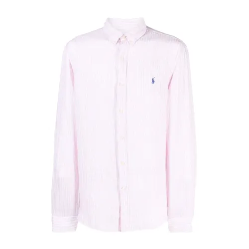 Ralph Lauren , Pink Striped Logo Shirt ,Pink male, Sizes: