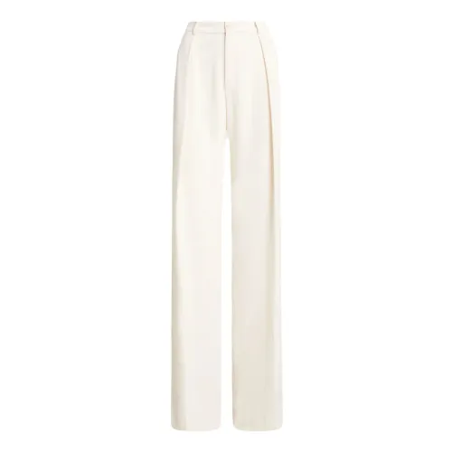 Ralph Lauren , Pleated Slim Fit Full Length Pants ,White female, Sizes:
