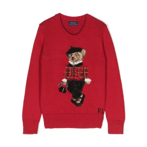 Ralph Lauren , Polo Bear Red Sweater ,Red female, Sizes: